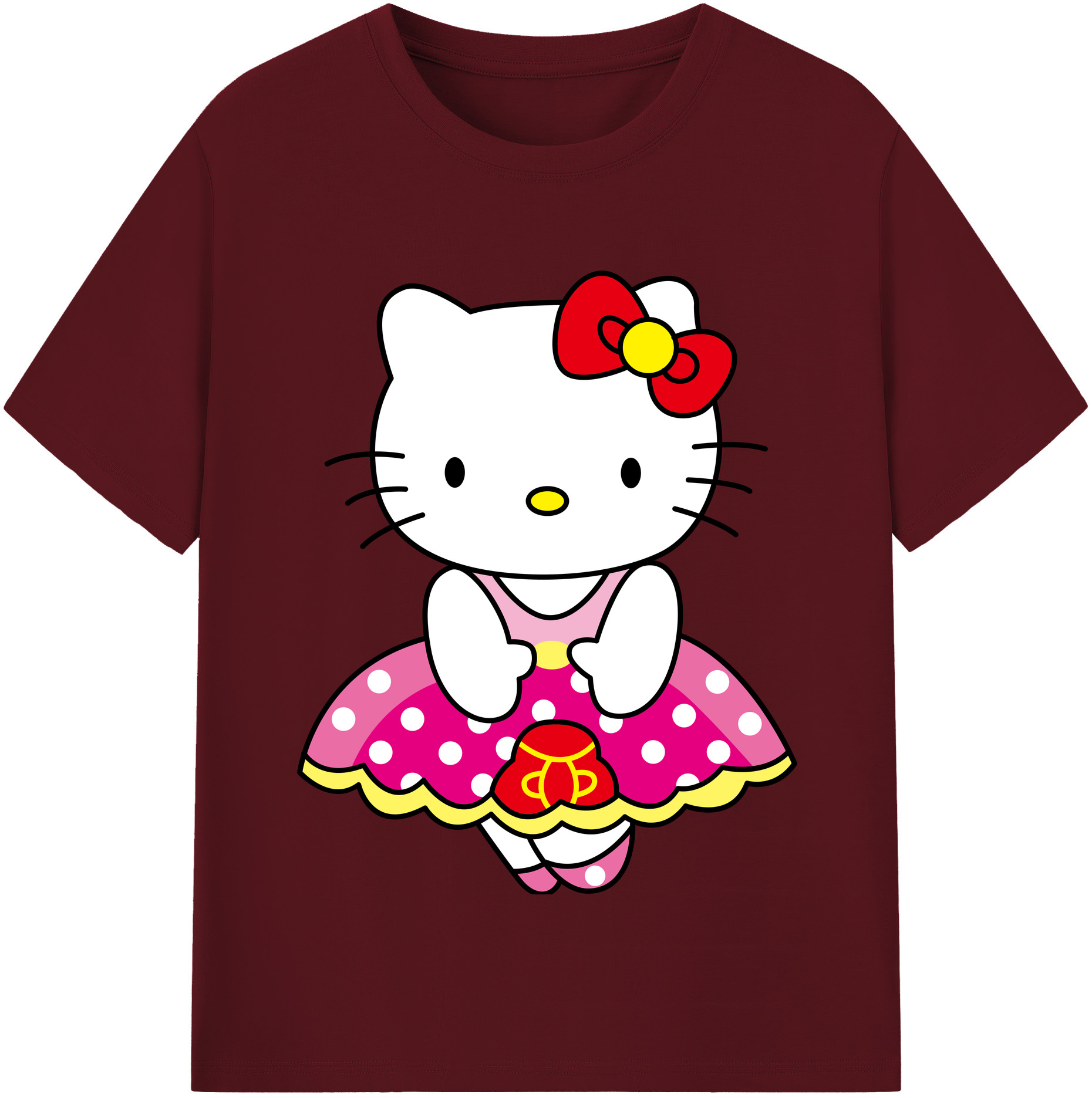 （画像用） Hello Kitty ハローキティ 綿100％半袖Tシャツ（フロントプリント）